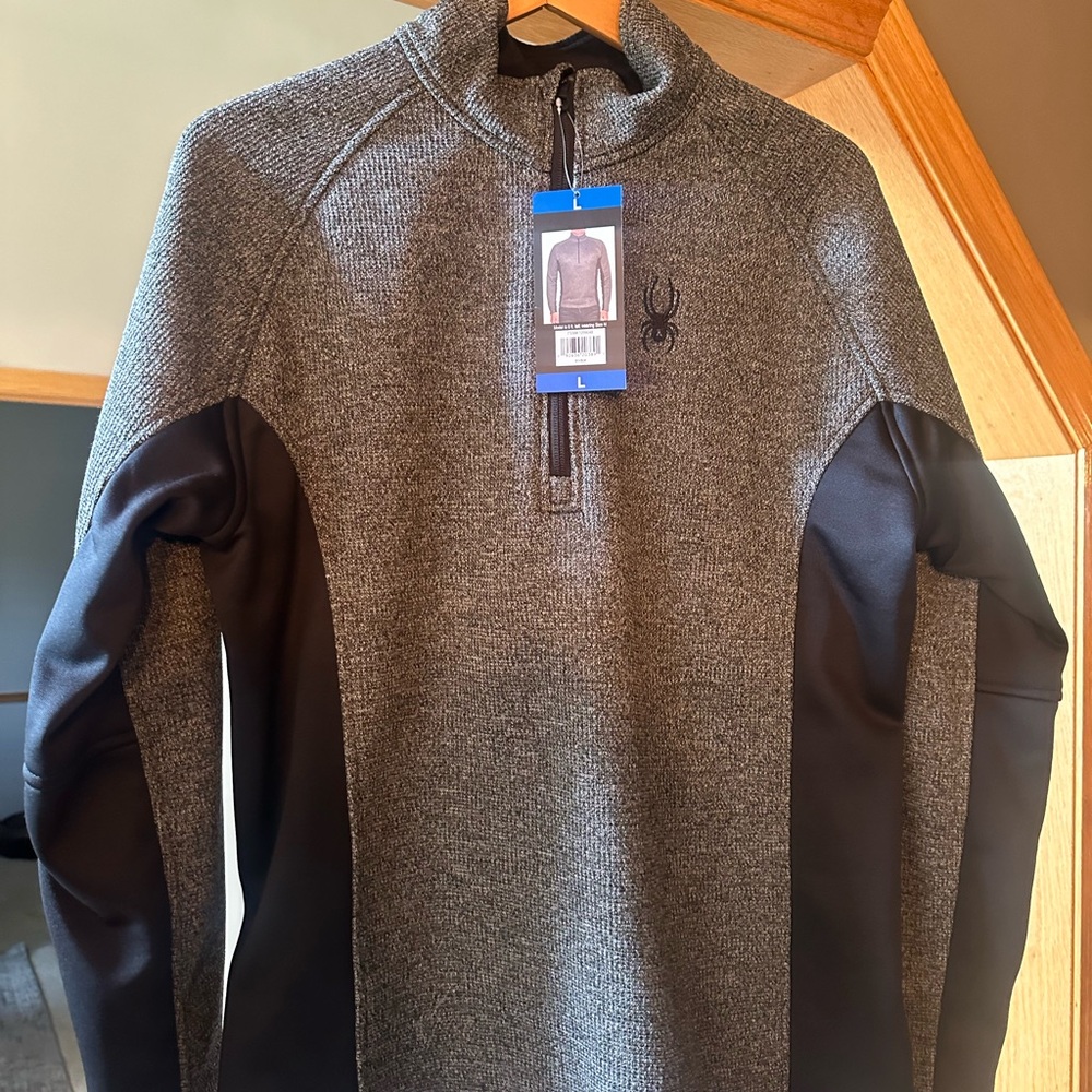 Spyder Gray and Black Quarter-Zip Pullover